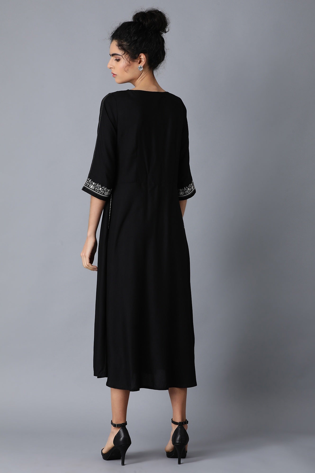 Black Round Neck kurta