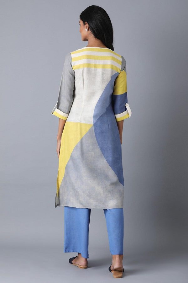 Ecru Abstract Print kurta