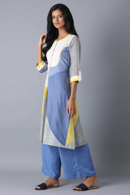 Ecru Abstract Print kurta - wforwoman