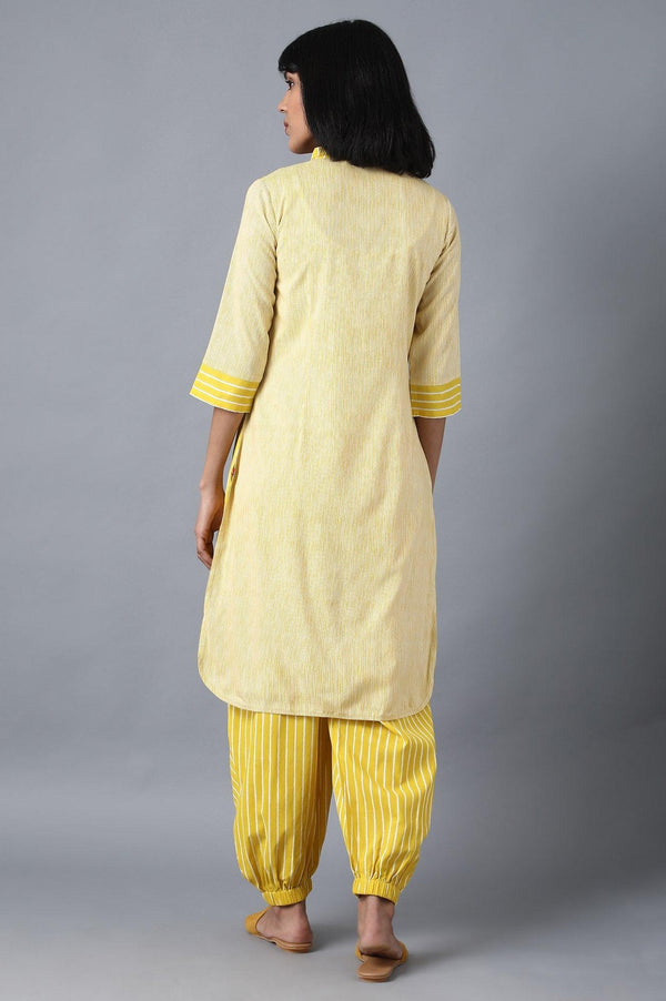 Yellow Shirt Collar Livaeco kurta