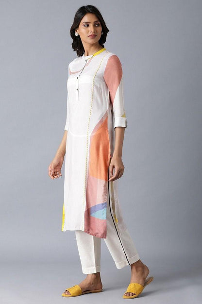 Beige Abstract Pattern Flared Dress - wforwoman