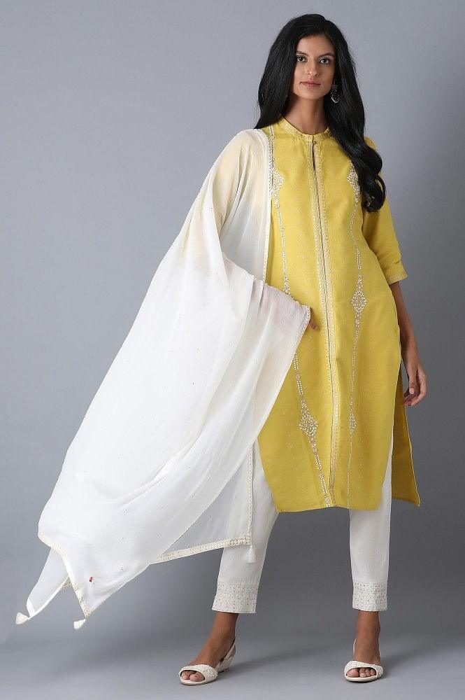 Yellow Straight kurta - wforwoman