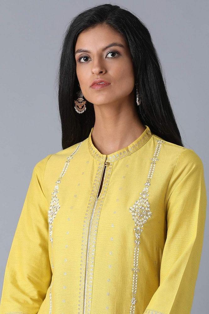 Yellow Straight kurta - wforwoman