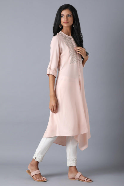 Peach Embroidery kurta - wforwoman