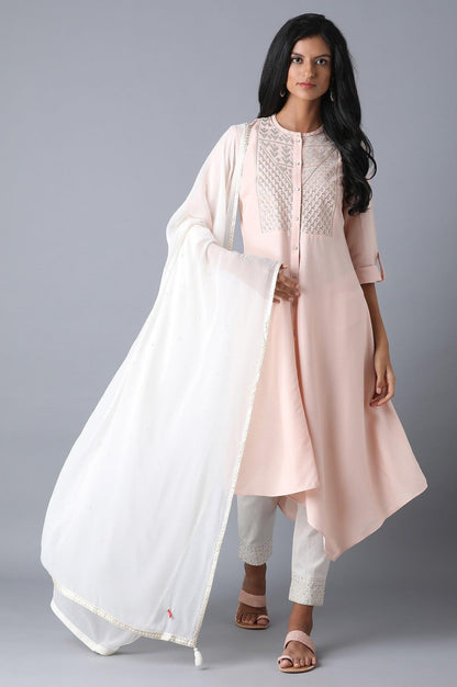 Peach Embroidery kurta - wforwoman