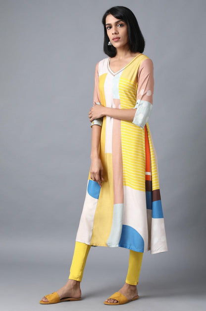 Multicoloured V-Neck Livaeco Dress - wforwoman