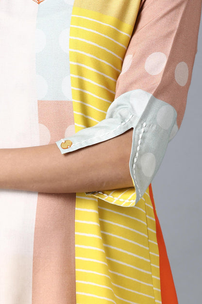 Multicoloured V-Neck Livaeco Dress - wforwoman