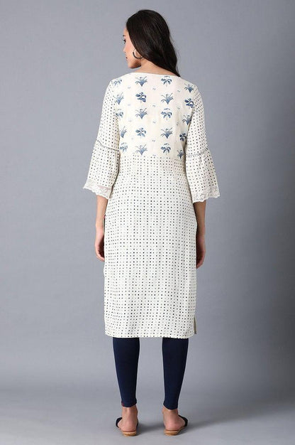 Off-white Straight kurta - wforwoman