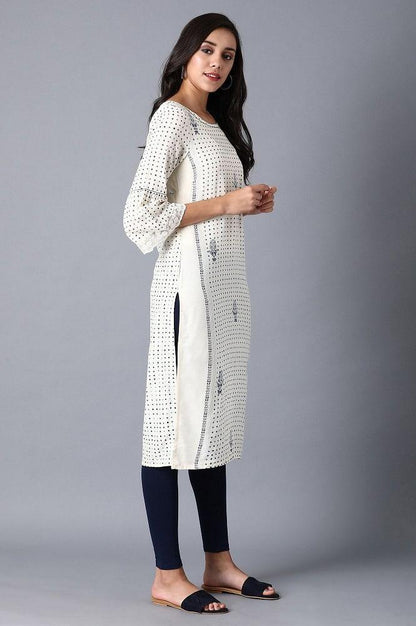 Off-white Straight kurta - wforwoman