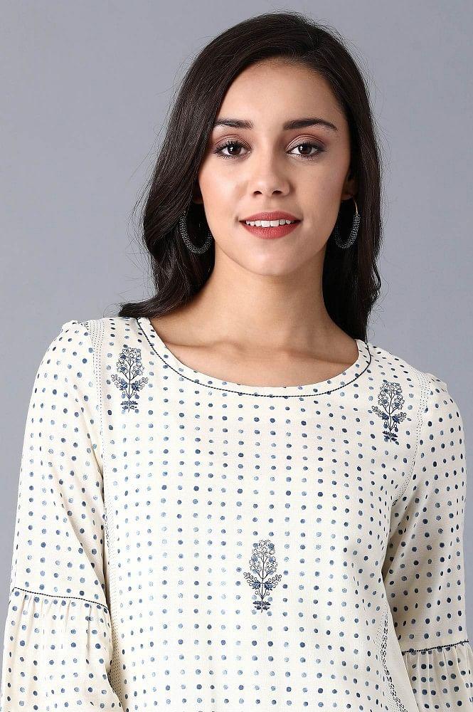 Off-white Straight kurta - wforwoman