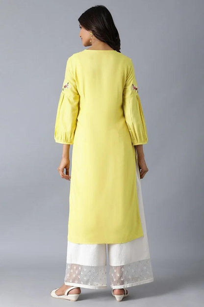 Yellow Straight kurta - wforwoman