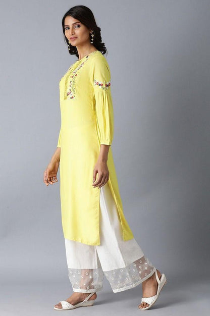 Yellow Straight kurta - wforwoman