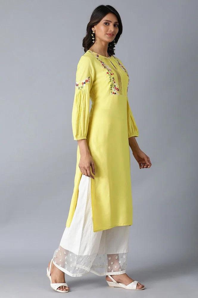 Yellow Straight kurta - wforwoman