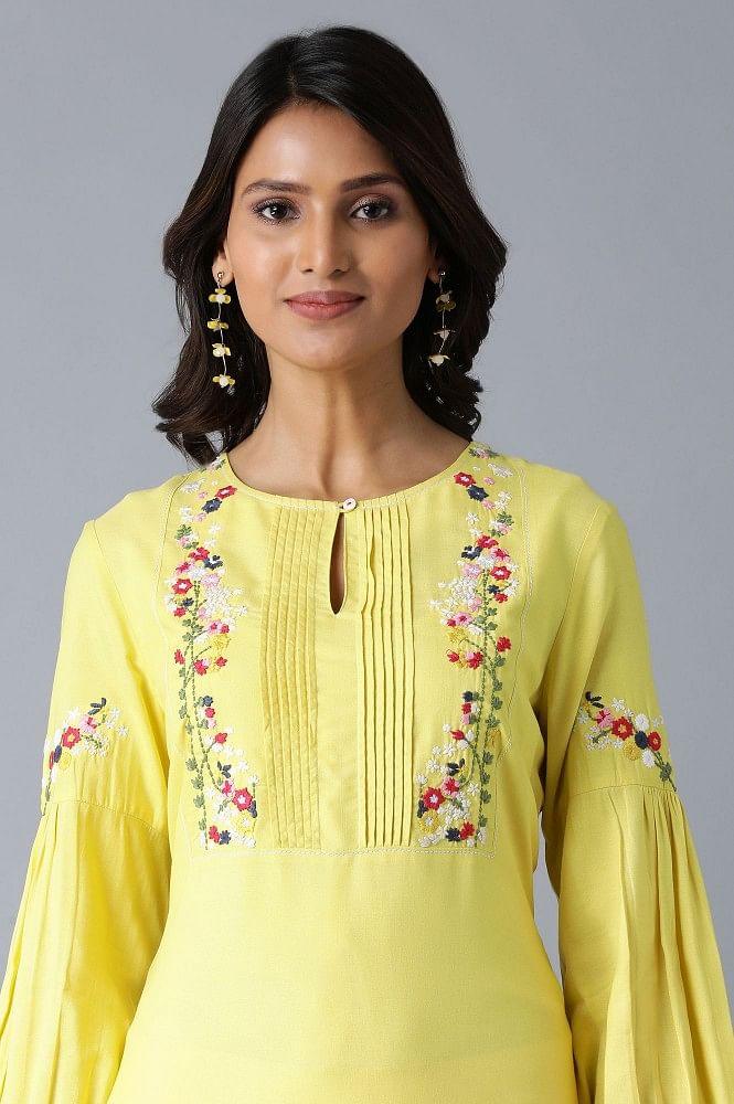 Yellow Straight kurta - wforwoman