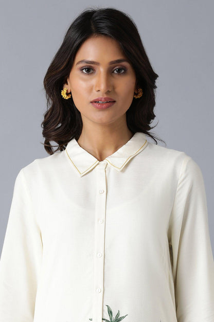 Ecru Floral Print Tiered Dress - wforwoman