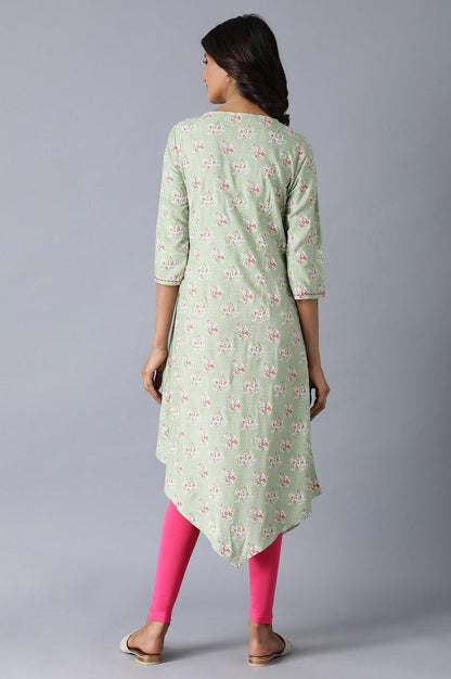 Light Green Printed kurta - wforwoman
