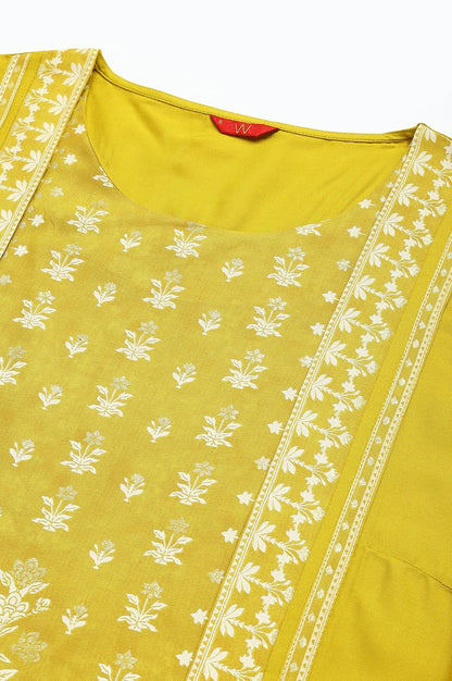 Mustard Yellow Placement kurta - wforwoman