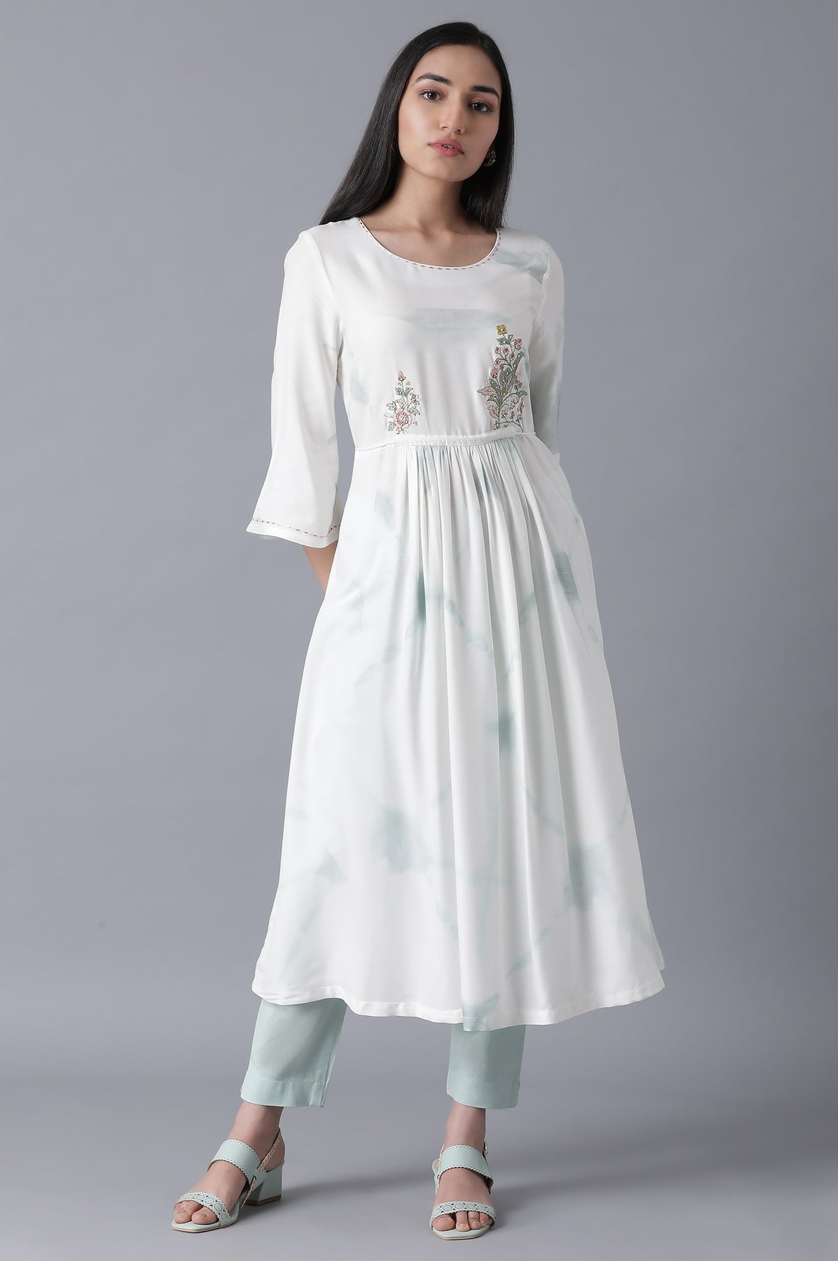 Tie-Dye Blue Gathered Dress - XXL