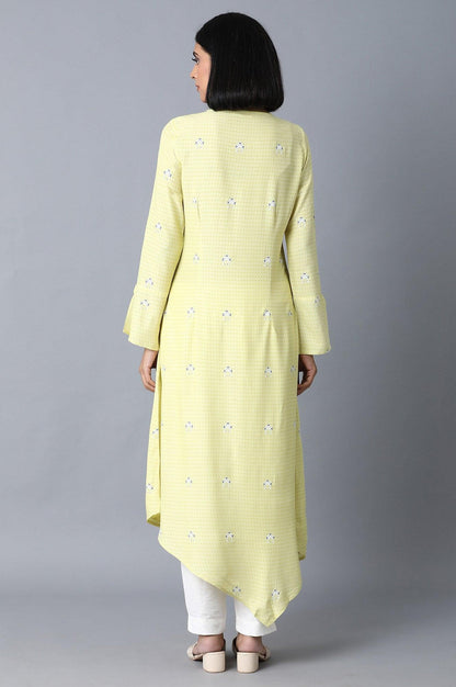 Light Yellow Printed kurta - wforwoman