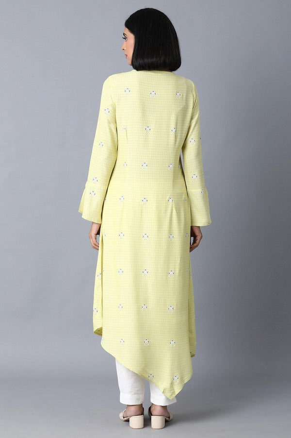 Light Yellow Printed kurta