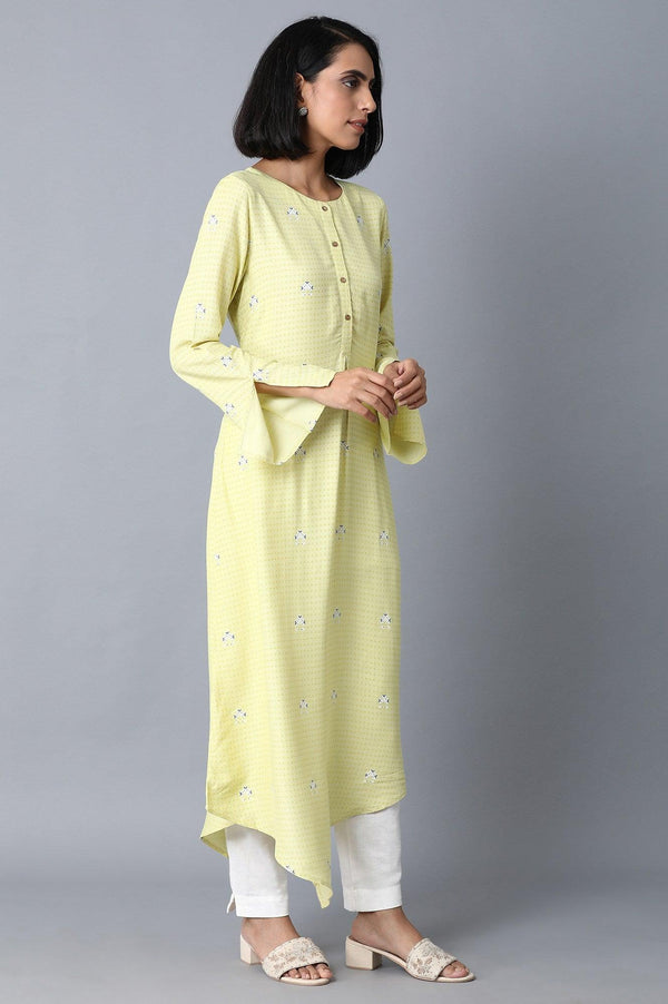 Light Yellow Printed kurta