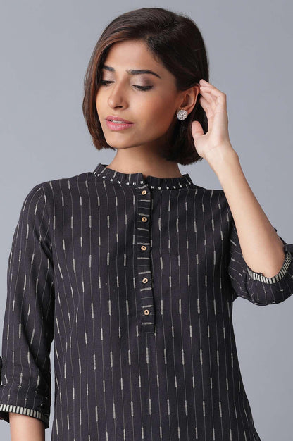 Grey and Ecru Straight kurta - wforwoman