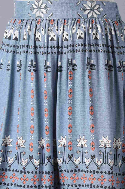 Chambray Blue Tiered Skirt