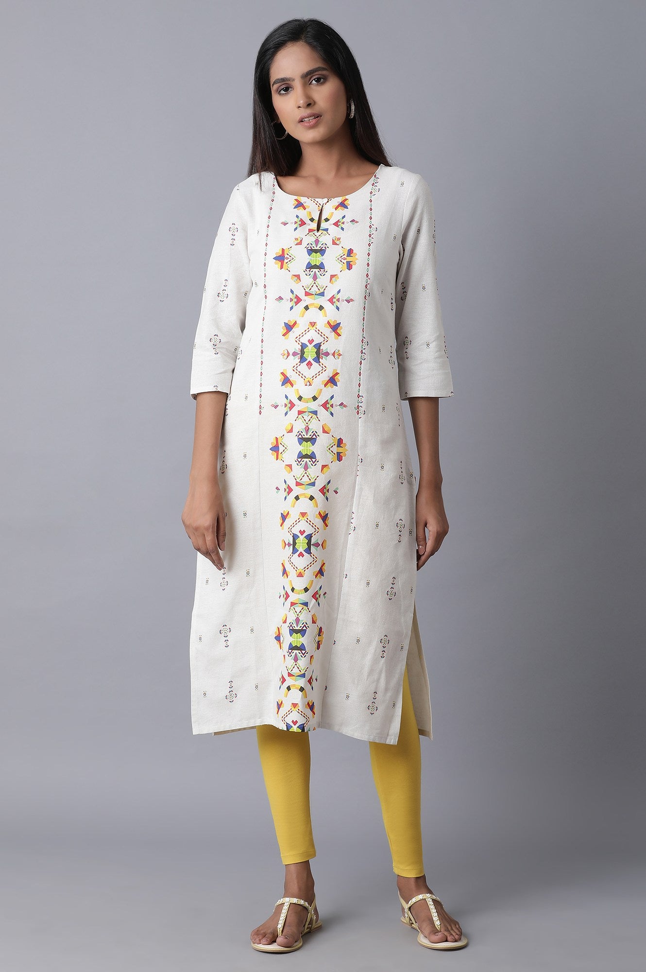 Mustard Yellow Cotton Solid Tights