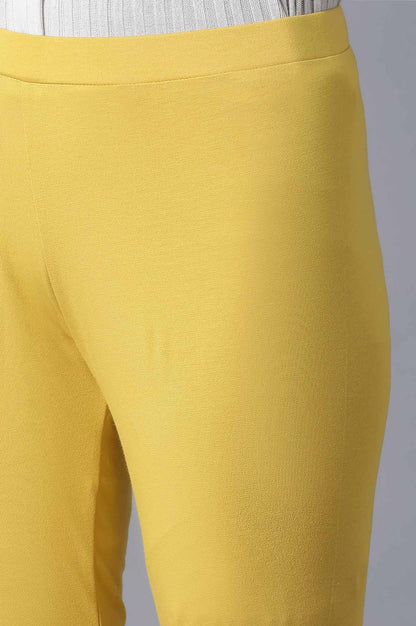 Mustard Yellow Cotton Solid Tights