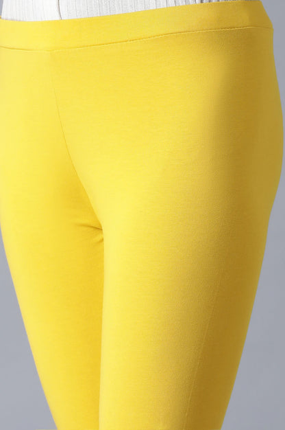 Yellow Slim Fit Jersey Tights