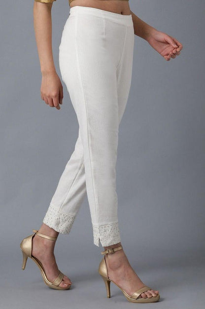 White Solid Pants - wforwoman