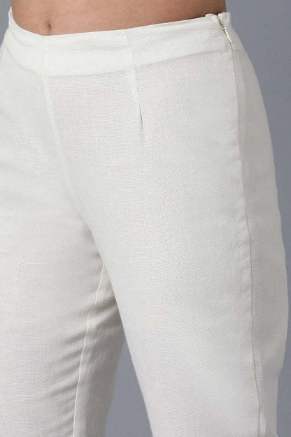 White Solid Pants - wforwoman