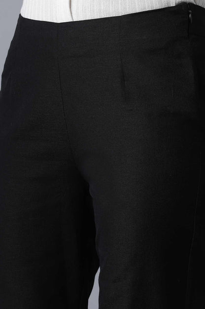 Jet Black Embroidered Slim Pants - wforwoman