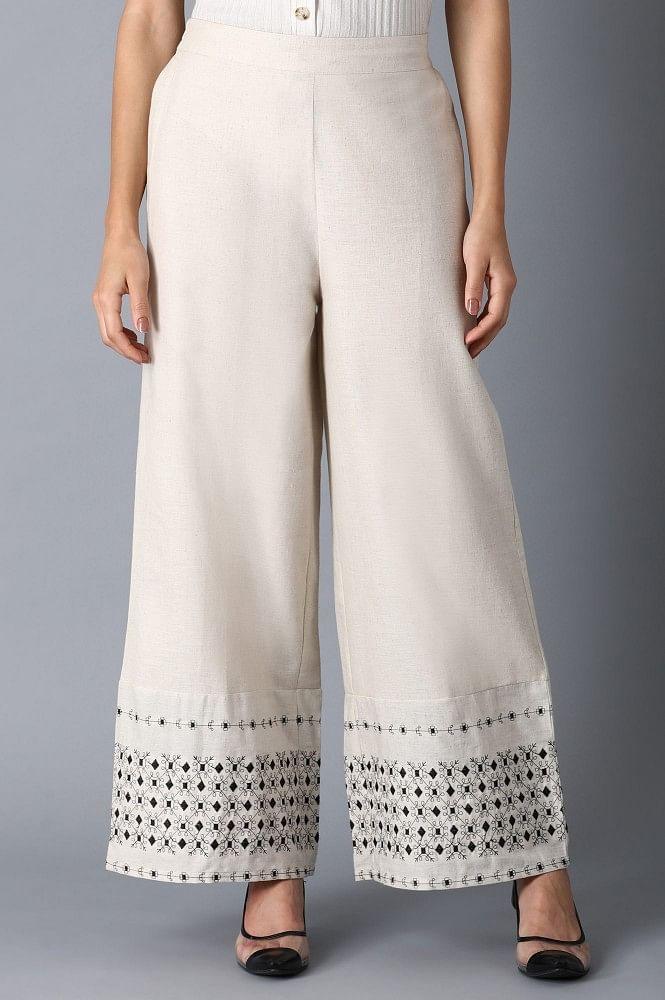 Beige Parallel Pants - wforwoman