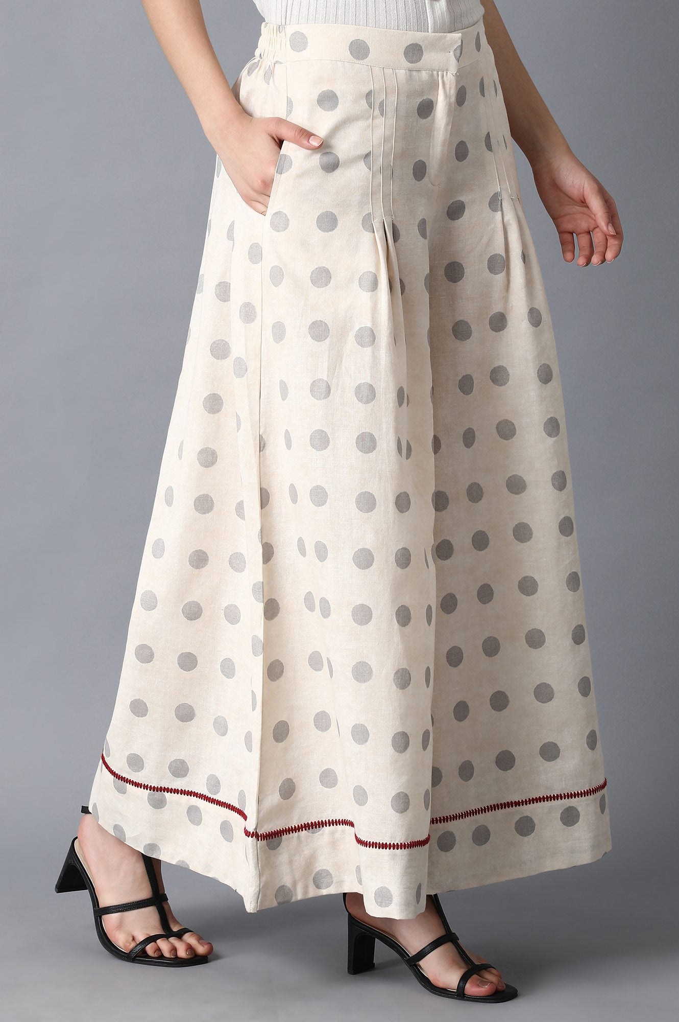 Ecru Flared Culottes