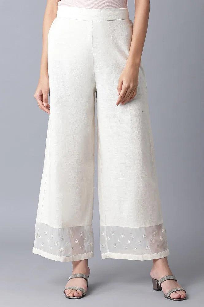 Ecru Parallel Pants - wforwoman