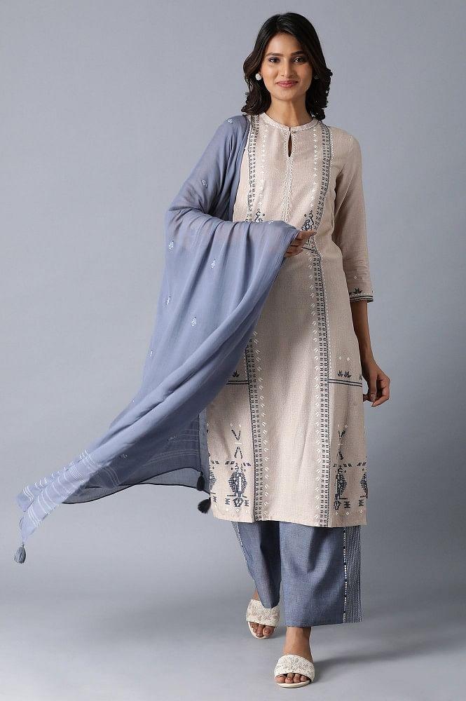 Blue Solid Trousers - wforwoman