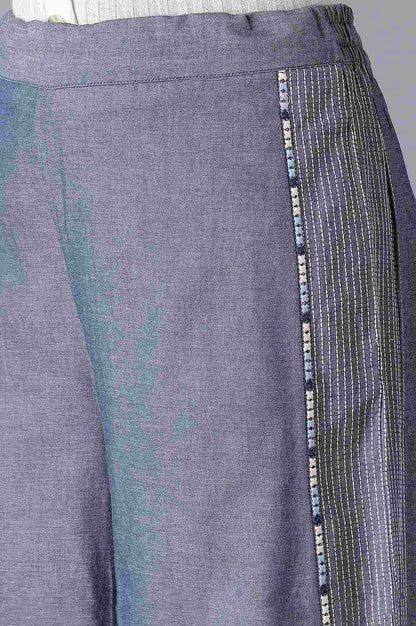 Blue Solid Trousers - wforwoman