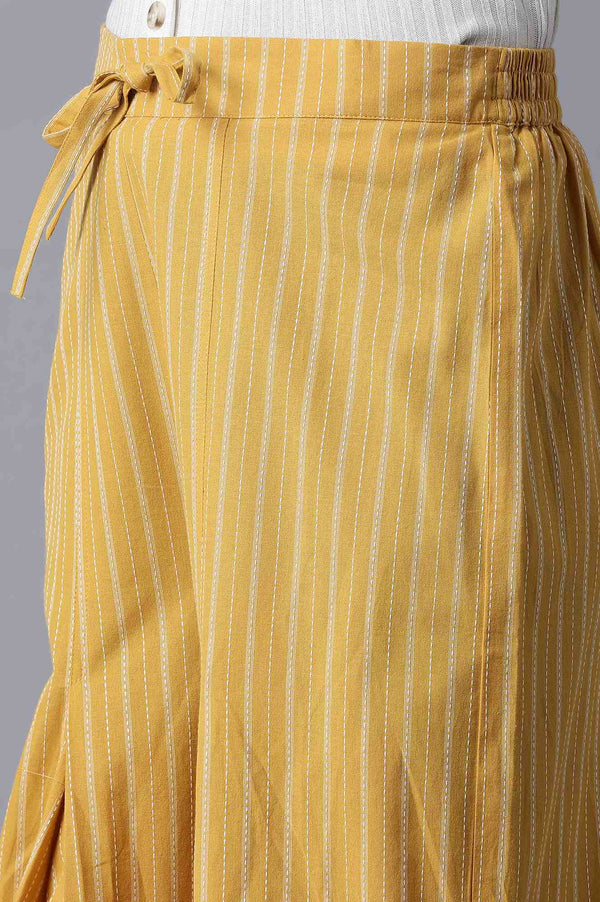 Yellow Tucked Carrot Pants