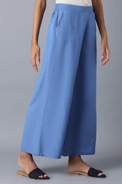 Blue Parallel Pants - wforwoman