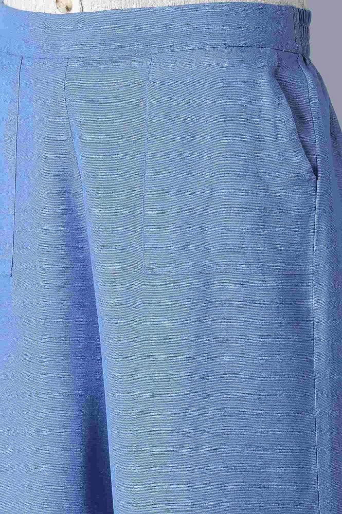 Blue Parallel Pants - wforwoman