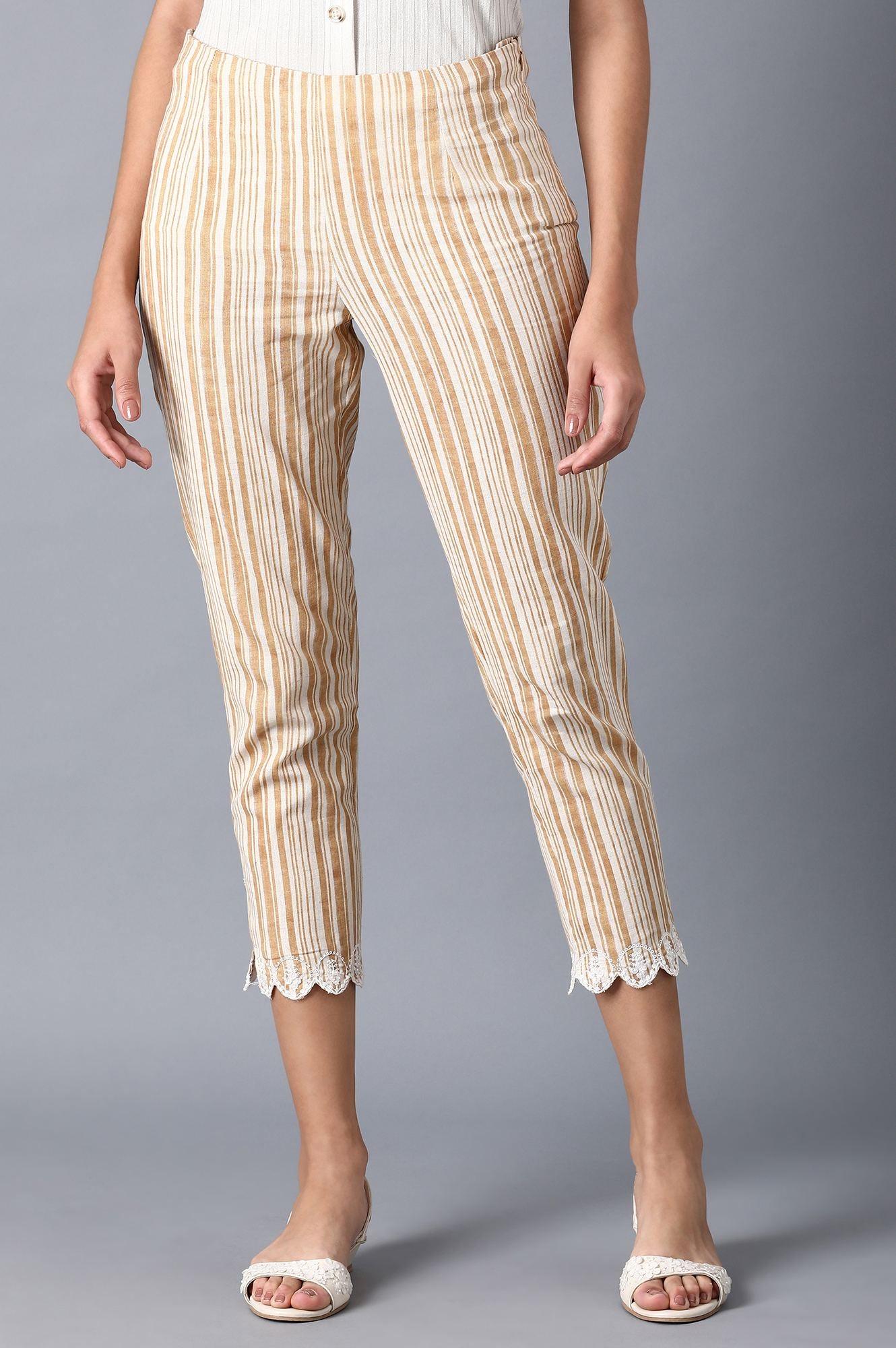 Nugget Gold Stripes Slim Pants - wforwoman