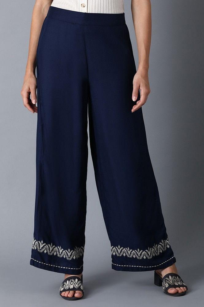 Navy Blue Parallel Pants - wforwoman