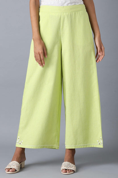 Lime Stripe Printed Parallel Pants - wforwoman