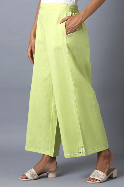 Lime Stripe Printed Parallel Pants - wforwoman