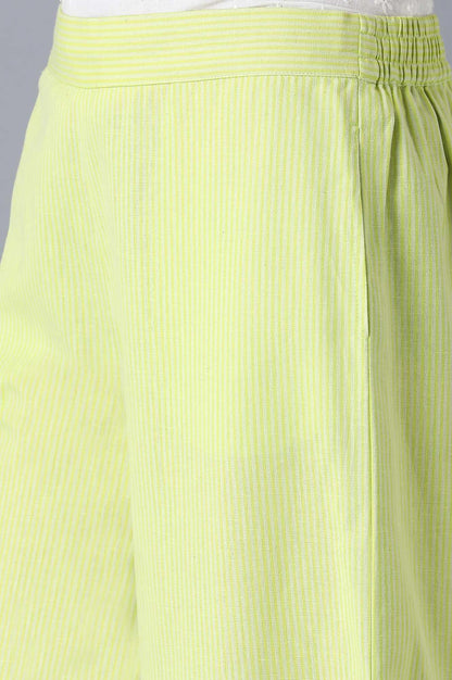 Lime Stripe Printed Parallel Pants - wforwoman