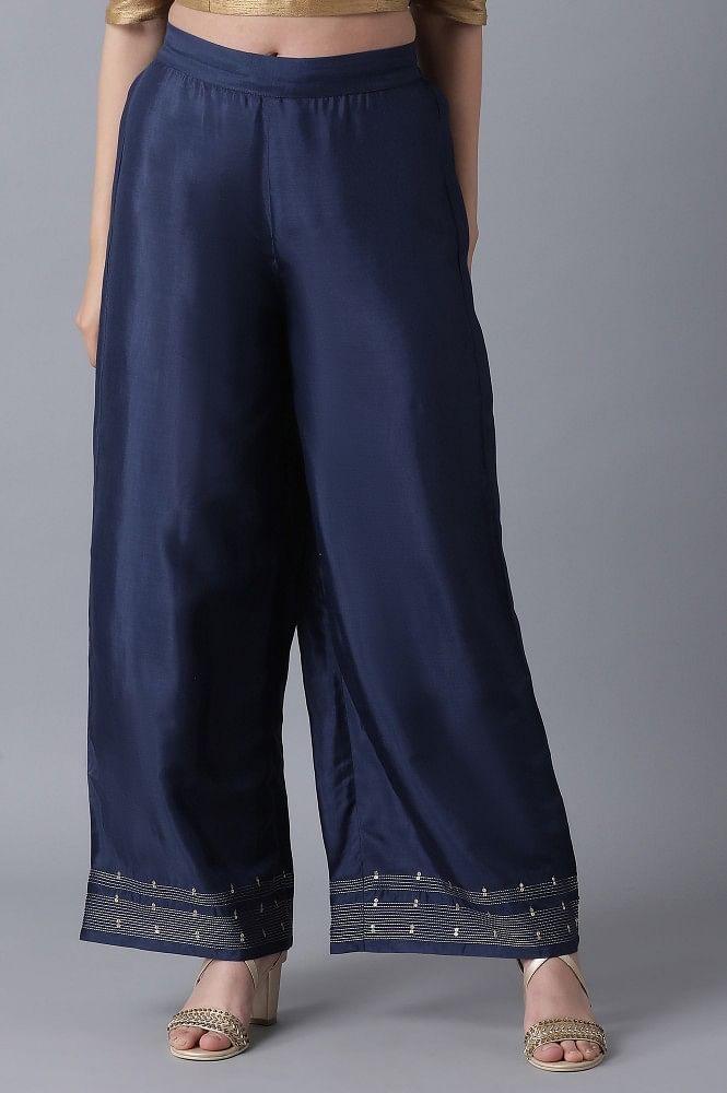 Navy Blue Parallel Pants - wforwoman