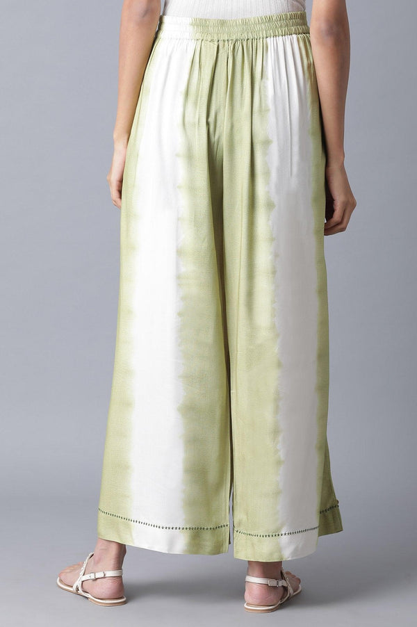 Olive Green & Ecru Parallel Pants