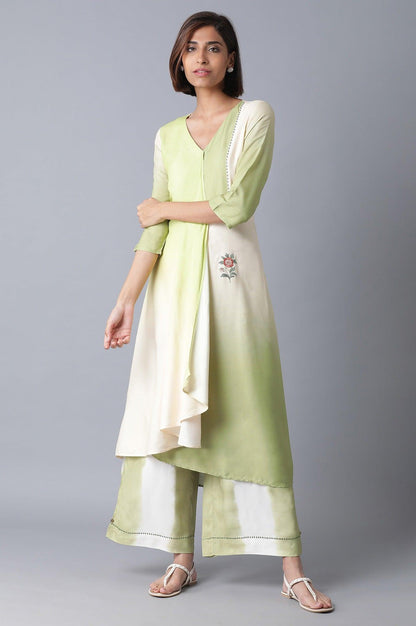 Olive Green &amp; Ecru Parallel Pants - wforwoman