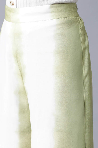 Olive Green &amp; Ecru Parallel Pants - wforwoman